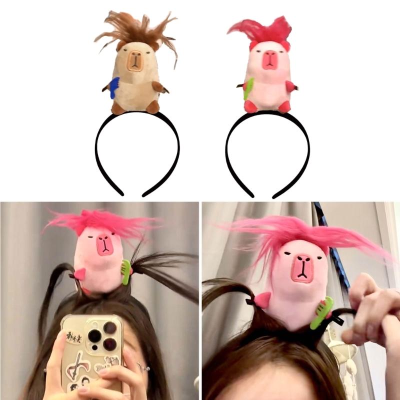 Sött Capybara Hårband Tecknat Djur Hårband Hårbygel för Ungdomar och Cosplay Stilfull Barn Flickor Huvudsmycke Smycken