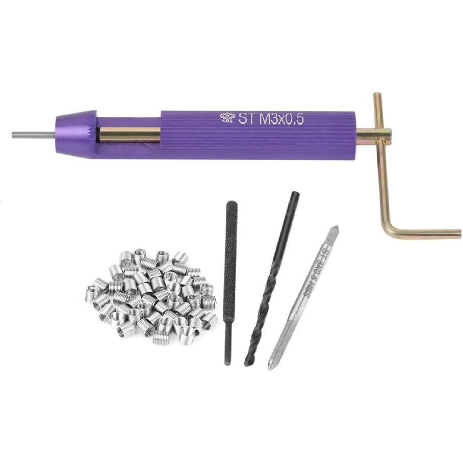 50pcs Thread Repair Installation Kit Stainless Steel Helicoil Type Set (M3 x 2D)
