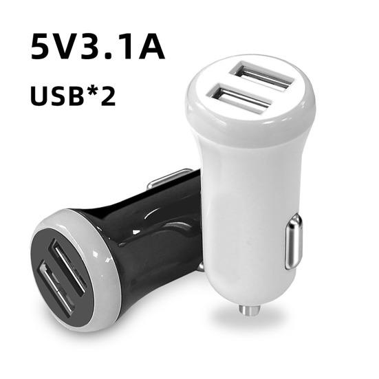 

Автомобильное зарядное устройство для телефона 5 В 3,1 А с двойным интерфейсом USB Type-C Быстрая зарядка Стабильный выход Мини-автомобильный адаптер для Apple для Huawei для Xiaomi для Samsung белый