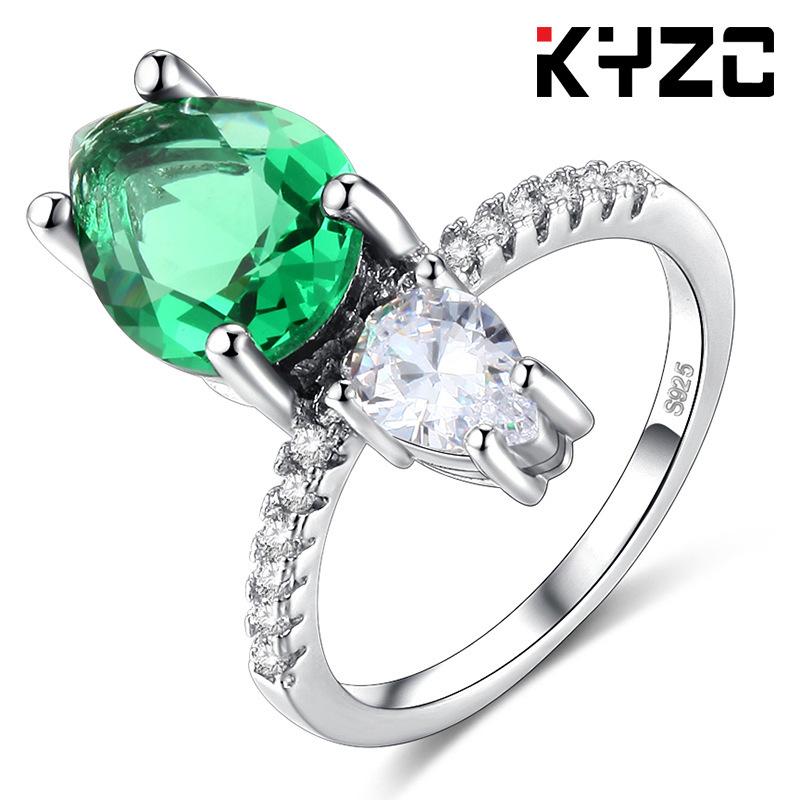 Högklassig Modering Dam Fabriks Direkt Smaragdring Klassisk Vattendroppsring