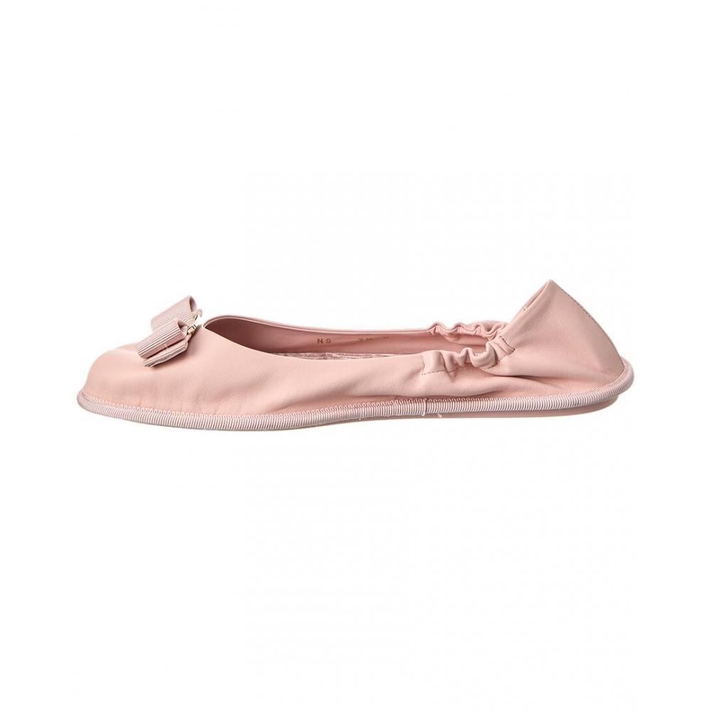 Salvatore Ferragamo Ferragamo Varina Voy Leather Ballet Flat Pink