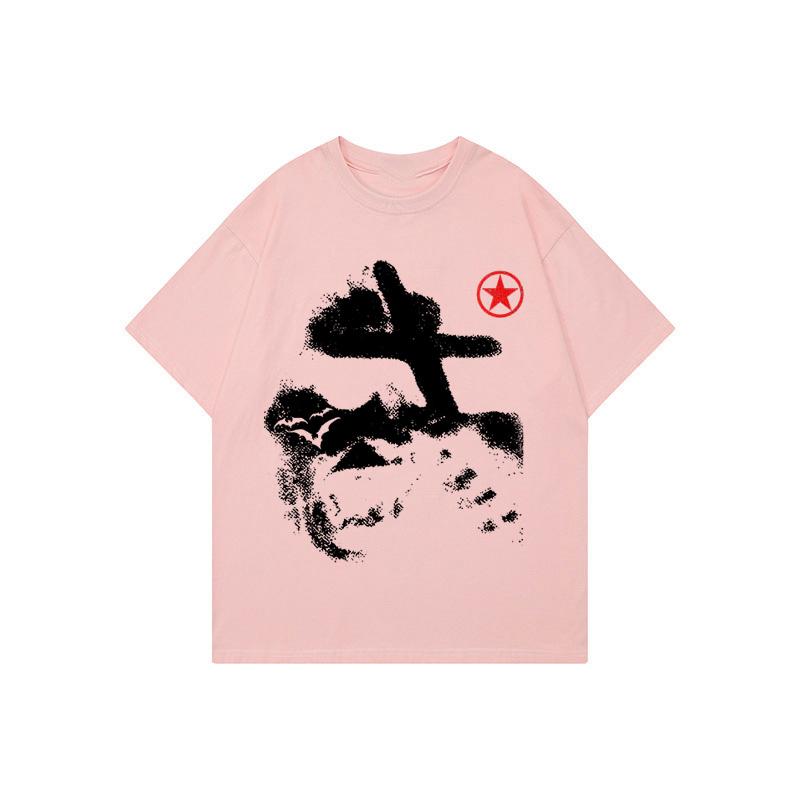 Goth Y2K Cotton T-shirt Harajuku Graphic Print Fashion Tee Hip Hop Oversized Top Rock Punk Streetwear Short Sleeve T-shirt Retro