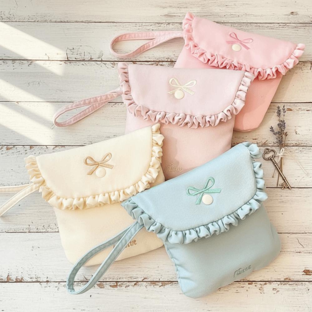 Baumwolltuch Damenbinden Aufbewahrungstasche Große Kapazität Schleife Kosmetiktasche Mini Kosmetiktasche Outdoor