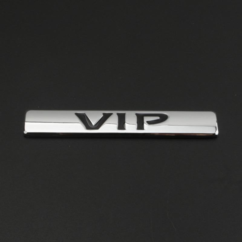 New Personalized VIP Car Logo Car VIP Word Logo Side Logo Decorative Sticker Modified Metal Tail Logo JP Car Sticker