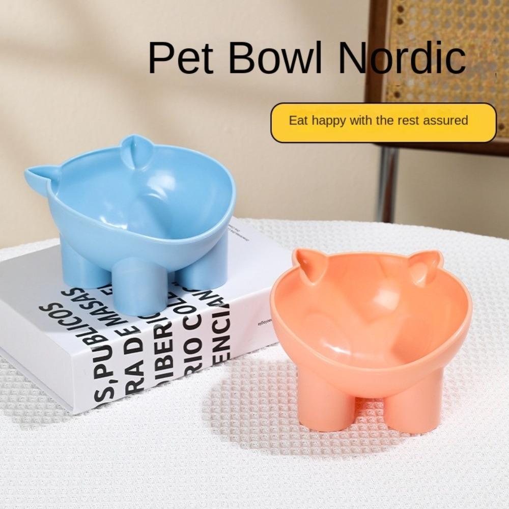

Macaron Dog Cat Bowl High Foot Pet Food Water Bowl New Model Pet Feeding жовтий