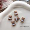10Pcs Apron Bear Nail Accessories Cute Cartoon 3D Bowknot Wear Nail Drill Decoration Nail Art Charms Diy Manicure