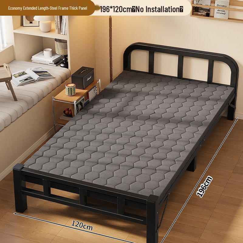 Portable Folding Iron Bed for Outdoor and Dormitory Use