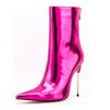 Fashion FHC Europea Patent Leather Women Ankle Boots,Stage Show Shoes,Colorful Short Botas,34-47,Purple,Green,Blue,Orange,Pink,Dropship