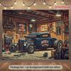 Classic Hot Rod Car Garage Tapestry Vintage Automotive Art Workshop Decor Man Cave Wall Hanging Retro Vehicle Print