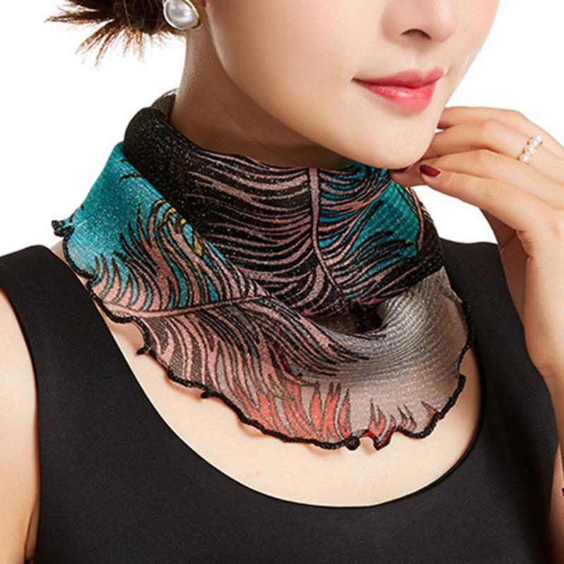 Chiffon Summer Neck Collar Scarf Ladies Face Cover Masks Silk Bib Sunscreen Variety Sun Protection Circle Scarf Mesh Headband