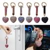 Fashion Rhinestone Heart Keychain Pendant Lovely Hanging Decorations Keyring Charm for Purse Bag Backpack Handbag