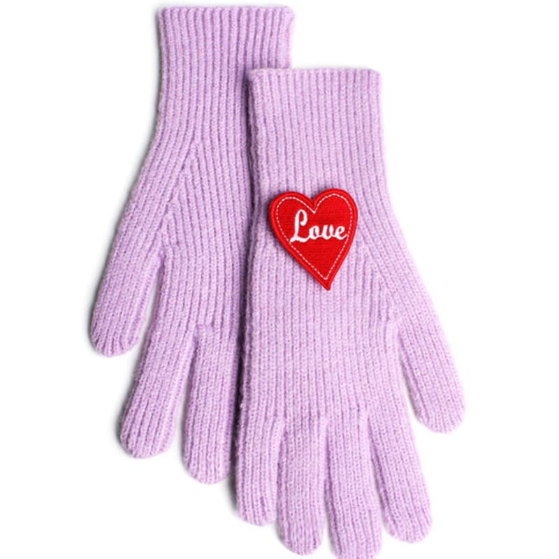 RACOHA Lovely Patch Knit Gloves (Knit Smartphone Gloves)