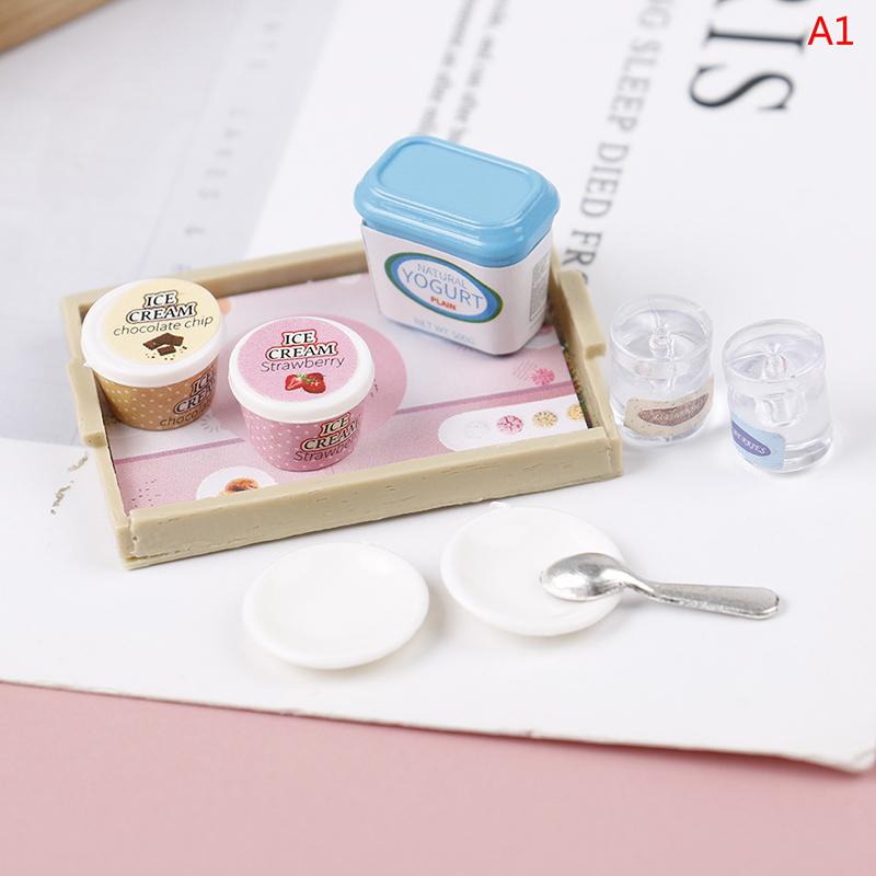1-3PCS 1:12 Dollhouse Miniature Silver Rectangular Food Tray Mini Cake Fruits Plate Modle Furniture Doll House Decor Accessories