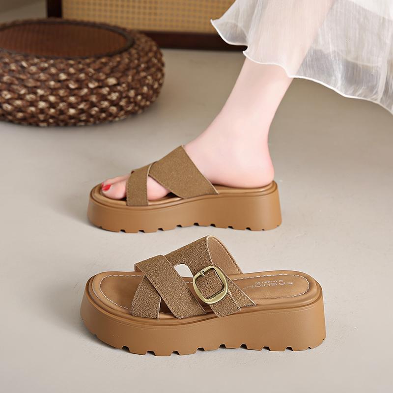 

CRLAYDK Женские шлепанцы с мягкой стелькой и пряжкой на ремешке, женские платформенные шлепанцы с открытым носком для ходьбы, повседневные шлепанцы 40
