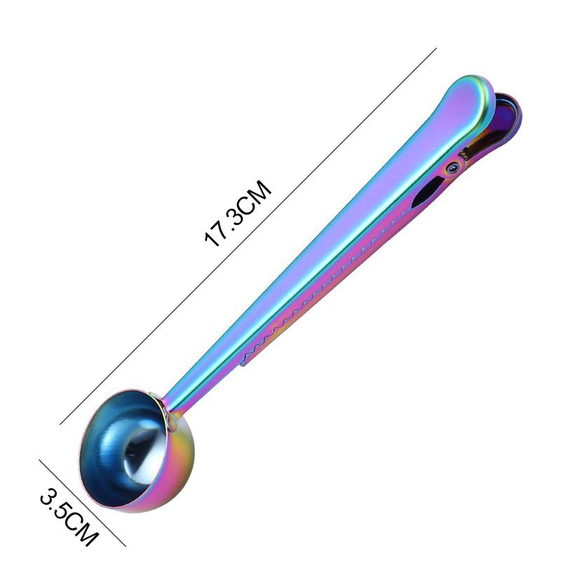 Stainless Steel Coffee Spoon with Clip Coffee Weighing Measuring Spoon Barista Coffee Accessories Scoop Spoon