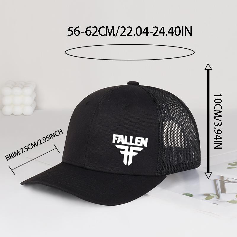 Fallen Logo Trucker Cap Breathable Mesh, Soft & Comfortable, Adjustable Cool Street Style, Trendy & Fashionable Unisex, Outdoor