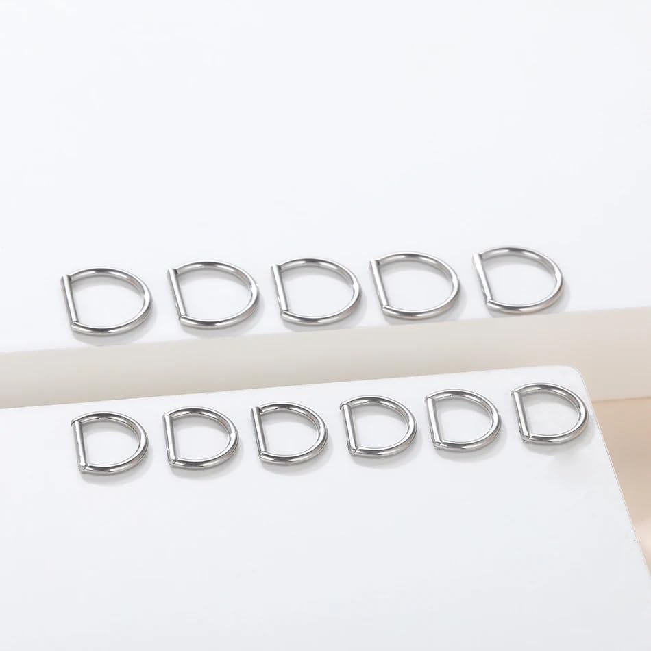 Titanium Clicker Body Piercing 16 8mm 16G Hinged Cartilage BC2771608 [Green Piercing] D-shaped (Size) Gauge/(Inner Diameter)