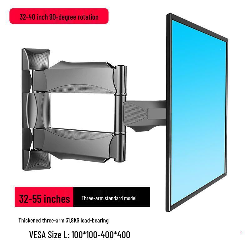 Universal Adjustable LCD Monitor & TV Wall Mount with Retractable, Rotating Arm