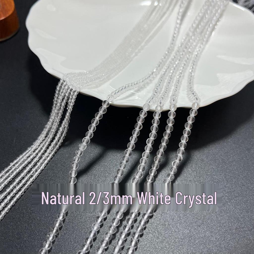 Weiße Kristall-Rundperlen, 2/3 mm, lose Perlen für DIY Halsketten- & Armbandzubehör