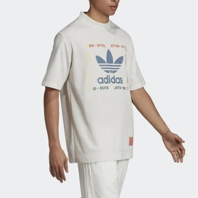 adidas Originals Bristol T Shirts Men's White Crew Neck Moderate Straight Fit (Unisex) T-Shirts DY3254