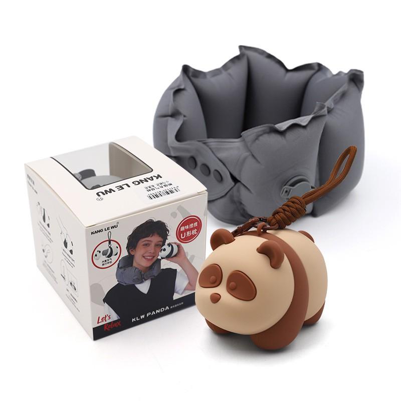 Inflatable Elephant U-Shaped Neck Pillow Travel Office Nap Portable Cartoon Cushion Support Comfort