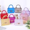 girls Grid Mini Crossbody Fresh Sweet PVC Jelly Bag Wholesale Foreign Trade Crossbody Purse With Lock Buckle Chain Candy Color
