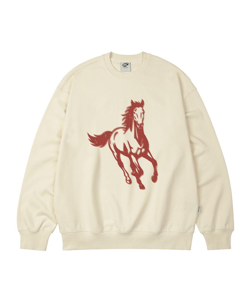 WILDROCK Running Horse Oversized Sweatshirt_9 Col (B Type)