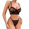 Europe and the United States hot-selling sexy lingerie lace thin big chest small anti-sagging thong set