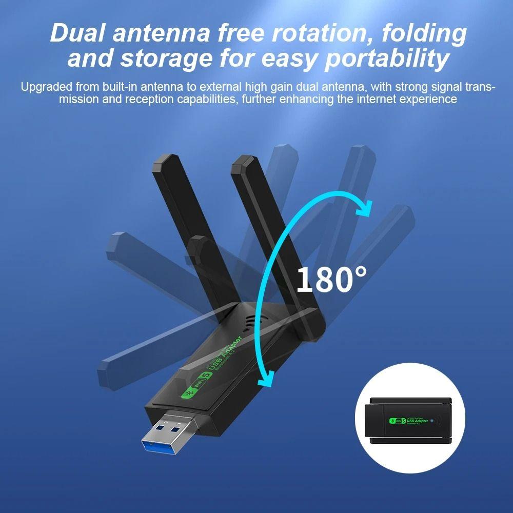 USB Network Card Dual Band 2.4G/5GHz Wireless Receiver Transmitter For Desktop Laptop PC