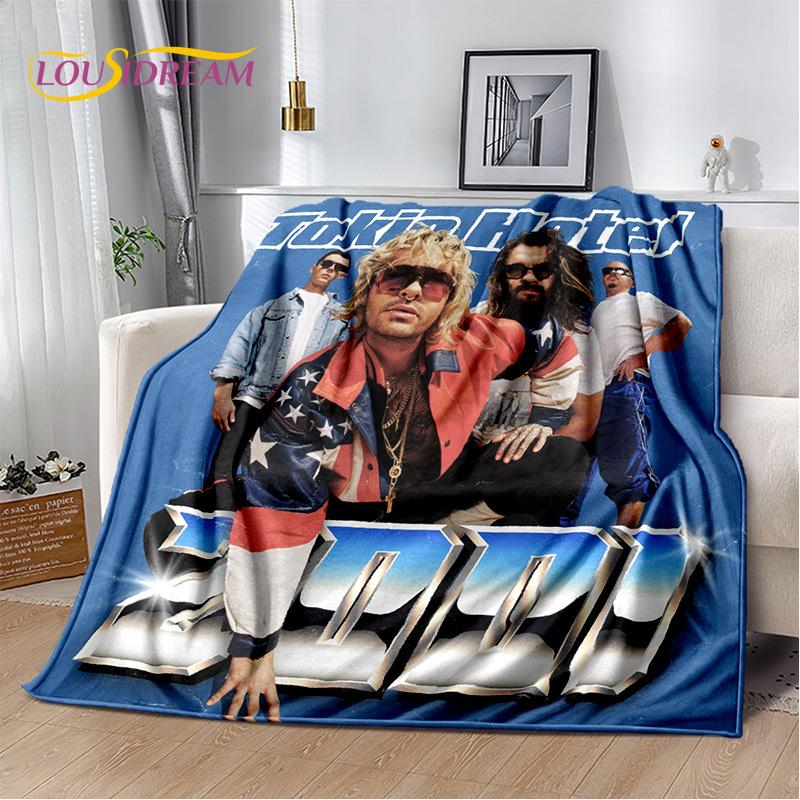 Tokio Hotel Rock Band Bill Kaulitz Blanket,Flannel Soft Throw Blanket for Home Bedroom Bed Sofa Picnic Office Hiking Leisure Nap