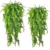 Fern Artificial Vines Hanging Wall Mounted Simulation Green Plant For Outdoor Balcony Garden