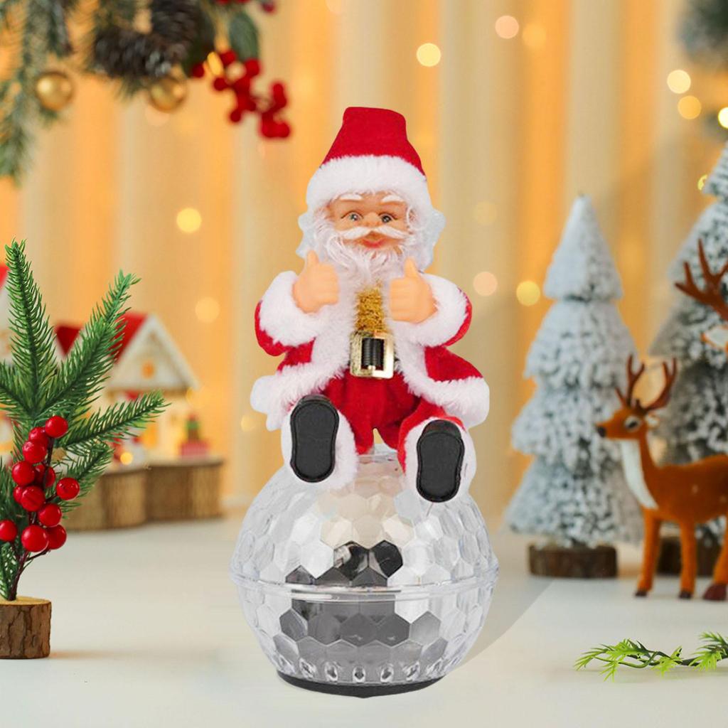 Christmas Singing Santa Toy Christmas Ornament with Music Gifts Christmas Santa Doll for Kids New Year Living Room Shelf Home
