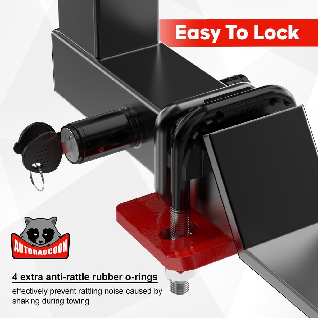 Trailer Hitch Lock - 5/8" Dia Locking Receiver Pin, Fits 2" Receiver Tubes, Class III & IV Hitch Receivers, Anti-Theft Trailer Receiver Lock