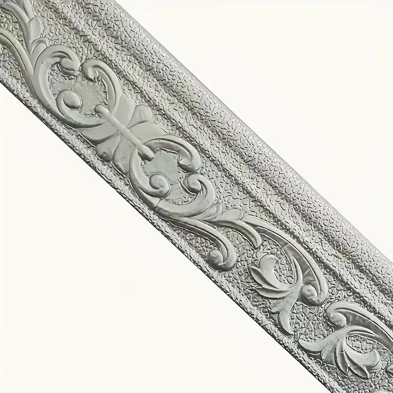 1PC 230X8cm 3D Pattern Self Adhesive Sticker Wall Trim Line Skirting Border Decor Household Living Room TV Background Stickers