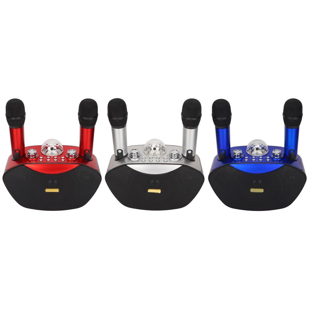Bluetooth Karaoke Speaker Portable Colorful Light Karaoke Machine Set with 2 Wireless Mic for Party