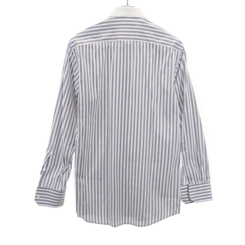 Gucci Made In Italy Striped Pattern Long Sleeve Cotton Shirt 38 Men's Used
