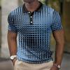 Men's Plaid Short Sleeve Polo Shirts Lapel Collar Breathable Casual Business Summer T-Shirts Multiple Colors