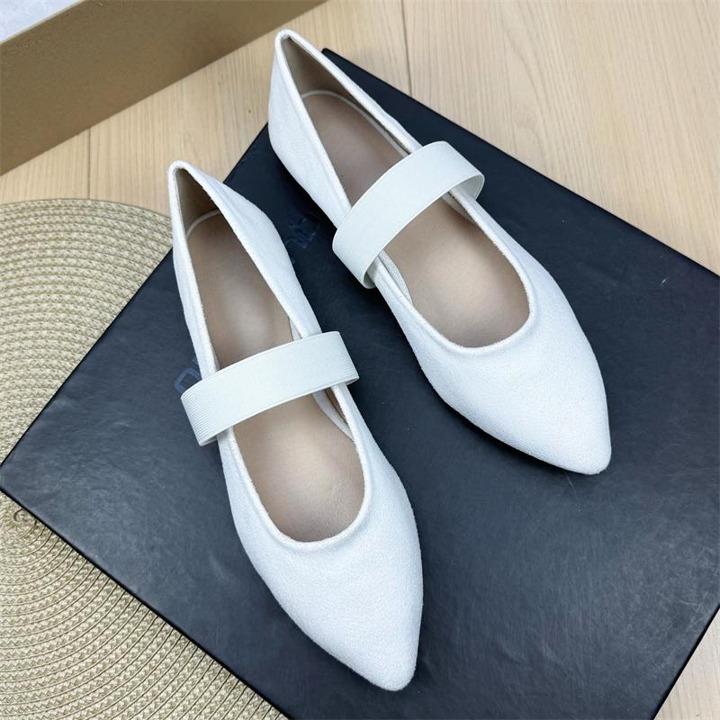Fashion Flat Shoes for Women 2025 Spring and Autumn Ballet New French Pointed Shallow Mary Jane Shoes Large Size Women's Shoes 42 43 44