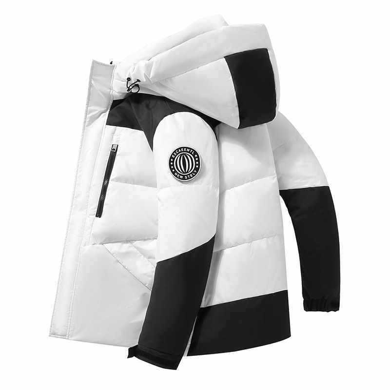 Down Jacket for Men and Women, Hooded, Winter Thick and Warm White Duck Down Jacket, Men's Couple's Thick Bread Jacket, Winter Down Jacket