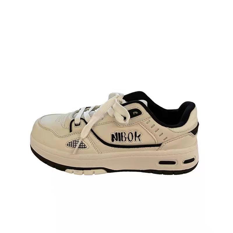 Summer Milk Coffee Color Thick Baseplate Shoes Female Students Spring and Autumn New Retro Sports Shoes