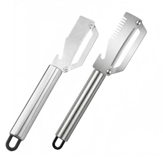 Stainless Steel Vegetable Peeler Multi-Function Fruit Potato Peeler for Pineapple Pumpkin Sugarcane Ergonomic Bottle Opener Rust-Proof Essential