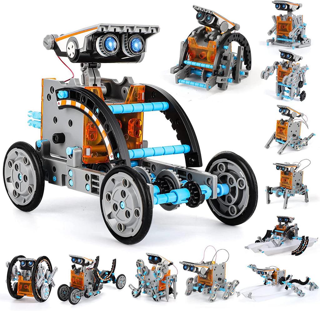 Enhanced 13-in-1 DIY Solar-Powered Robot Car Kit