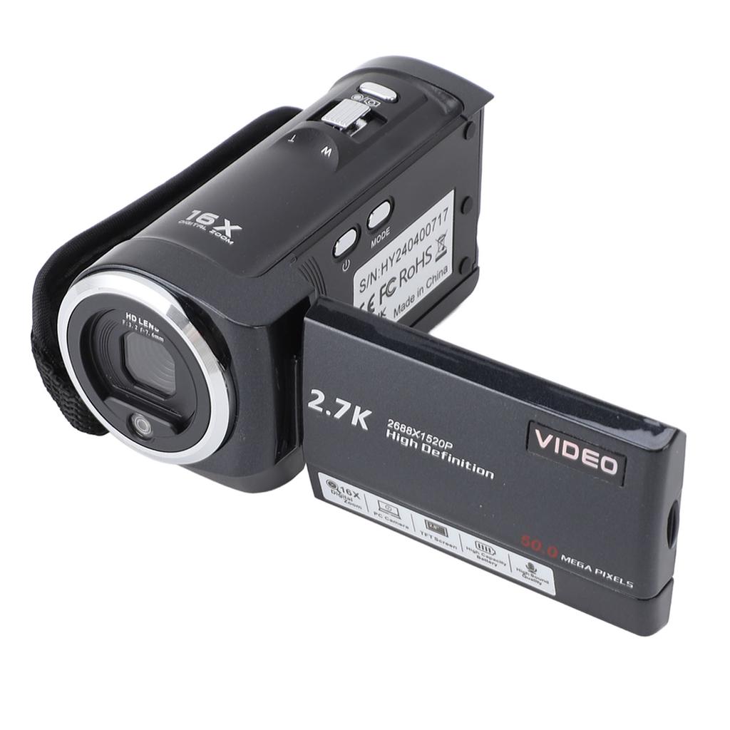 2.7K Camcorder Professional 2.8 Inch Screen HD 50MP 16x Digital Zoom Vlogging Camera for Outdoor Tra