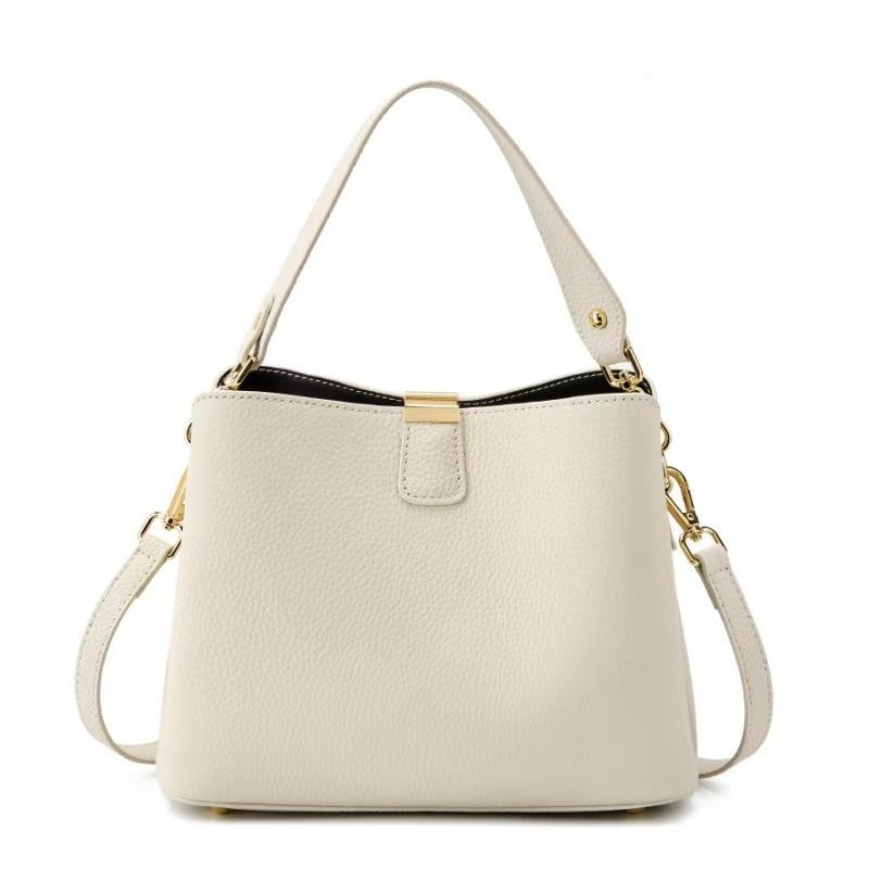 100% Echtes Rindsleder Eimer Tasche für Damen Luxus Designer Breiter Riemen Schulter Crossbody Handtasche