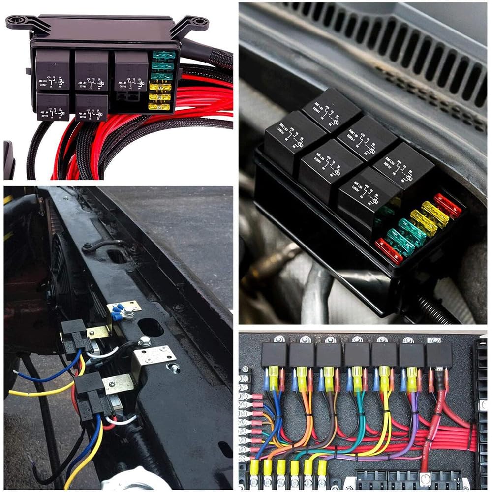 YUWENW 2 szt. Przekaźnik samochodowy 5-przewodowy (5 biegunów) Tester Samochodowy 40A Wodoodporny Przekaźnik 5-pinowy