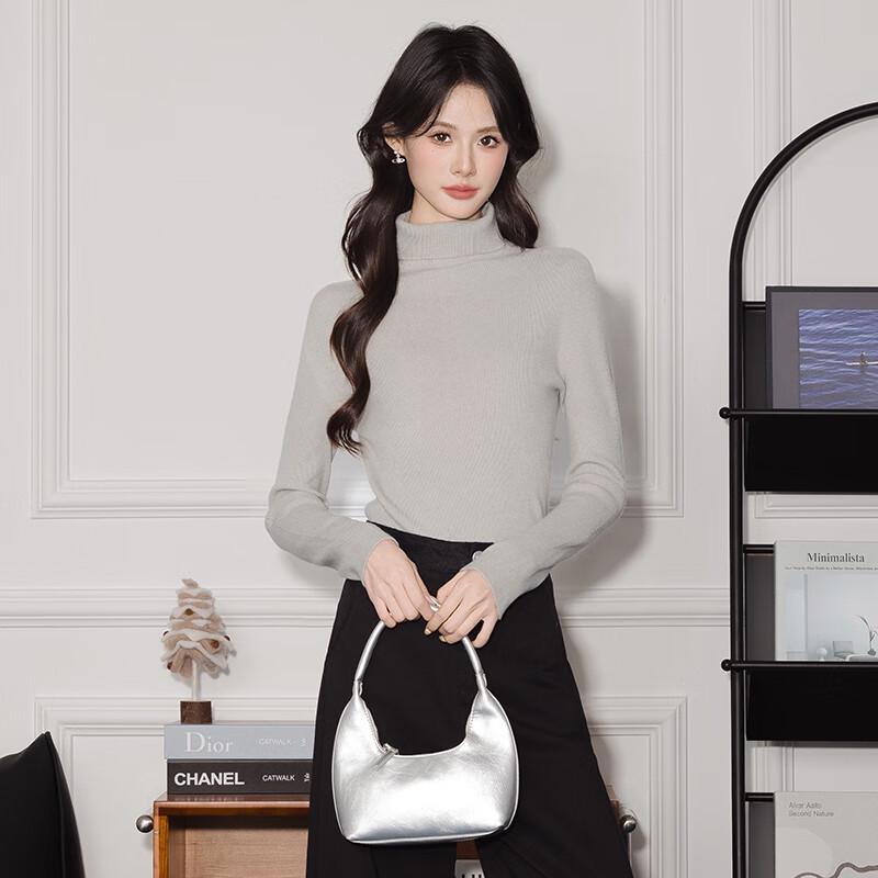 Sweter damski Tluoman z dzianiny z długim rękawem