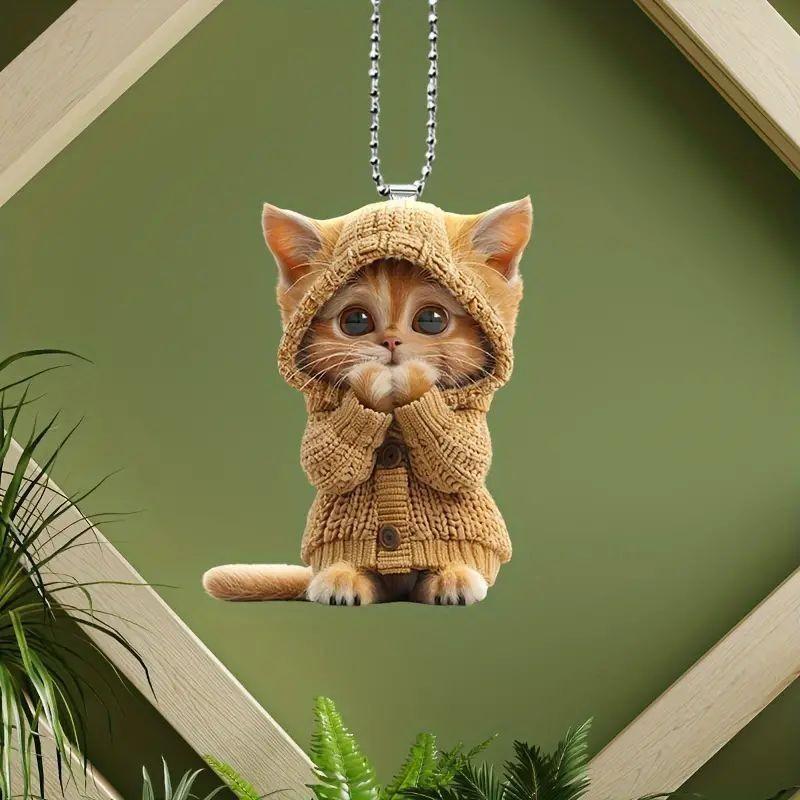 

Acrylic Car Pendant With Cute Cat Christmas Tree Decoration Interior Vehicle