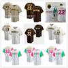 San Diego Padres MLB Baseballový dres Soto 22 Tatis Jr 23 Vyšívaný Fanouškovské oblečení Unisex Bavlna Sportovní oblečení