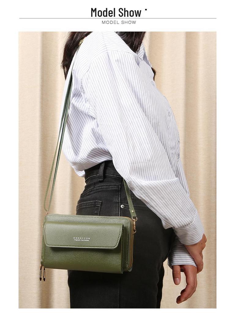 2025 Women's Large Capacity Multifunction Crossbody Phone Bag - Stylish, Simple Solid Color Design