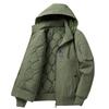 Vinter Jacka med Avtagbar Hatt för Män, Ren Bomull, Vardagskläder, Bomullskläder, Lös Flygarmsjacka, Bomullsjacka för Män